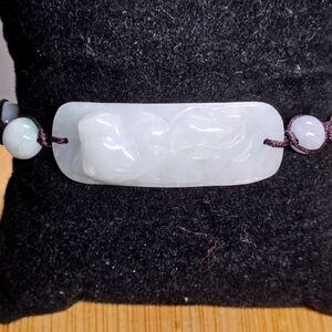 Naturally Carved Grade A Jade Adjustable Bracelet